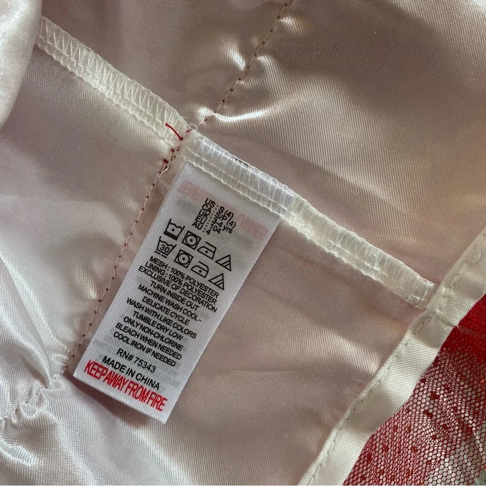 Carter's White and Red Long Sleeve Dress